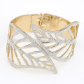 Alloy bangles Punk style bracelets leaf bangle